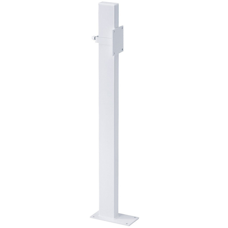 Poteau fixation hors cloison H. 970 mm, pour barre relevable, tube acier blanc