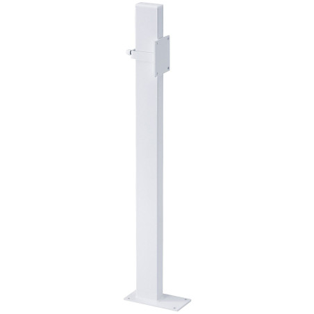 Poteau fixation hors cloison H. 970 mm, pour barre relevable, tube acier blanc