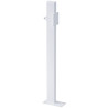 Poteau fixation hors cloison H. 970 mm, pour barre relevable, tube acier blanc