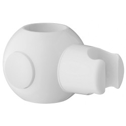 Support douchette coulissant pour barres Ø 25,30,32 et 33 mm, plastique blanc