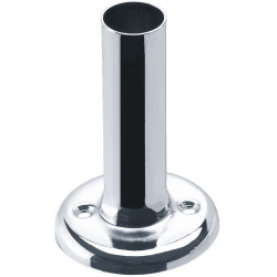 Embase Ø 58 mm pour porte-rideaux Ø 20 mm , laiton chromé, 2 trous de fixation