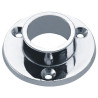 Embase Ø 50 mm pour porte-rideaux Ø 20 mm, zamak chromé, 3 trous de fixation