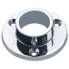 Embase Ø 50 mm pour porte-rideaux Ø 20 mm, zamak chromé, 3 trous de fixation