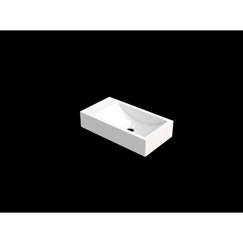 Lave-mains SUPRA 425x230mm, 1 vasque à droite 325x190mm, en béton de synthèse