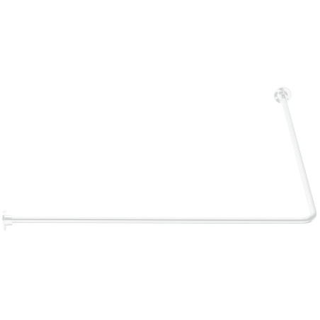 Porte-rideau 90° 1000 x 1000 mm, tube acier époxy Ø 16 mm, embase abs blanc