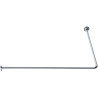 Porte-rideau d'angle 90° 1000 x 1000 mm, tube laiton chromé Ø 16 mm, 2 embases