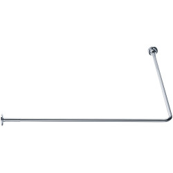 Porte-rideau d'angle 90°, tube laiton chromé Ø 16 mm, 2 embases