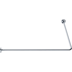 Porte-rideau angle 90° 1700 x 700 mm, tube laiton chromé Ø 16 mm, 2 embases