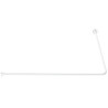 Porte-rideau d'angle 90° 800x800 mm, tube acier époxy Ø 16 mm, embase abs blanc