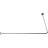 Porte-rideau d'angle 90° 800 x 800 mm, tube laiton chromé Ø 16 mm, 2 embases