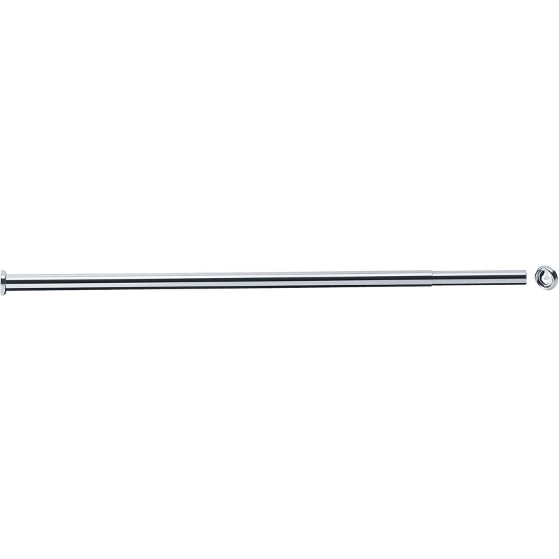 Porte-rideau droit extensible 1020 à 1800mm, laiton chromé Ø 16 mm, sans perçage