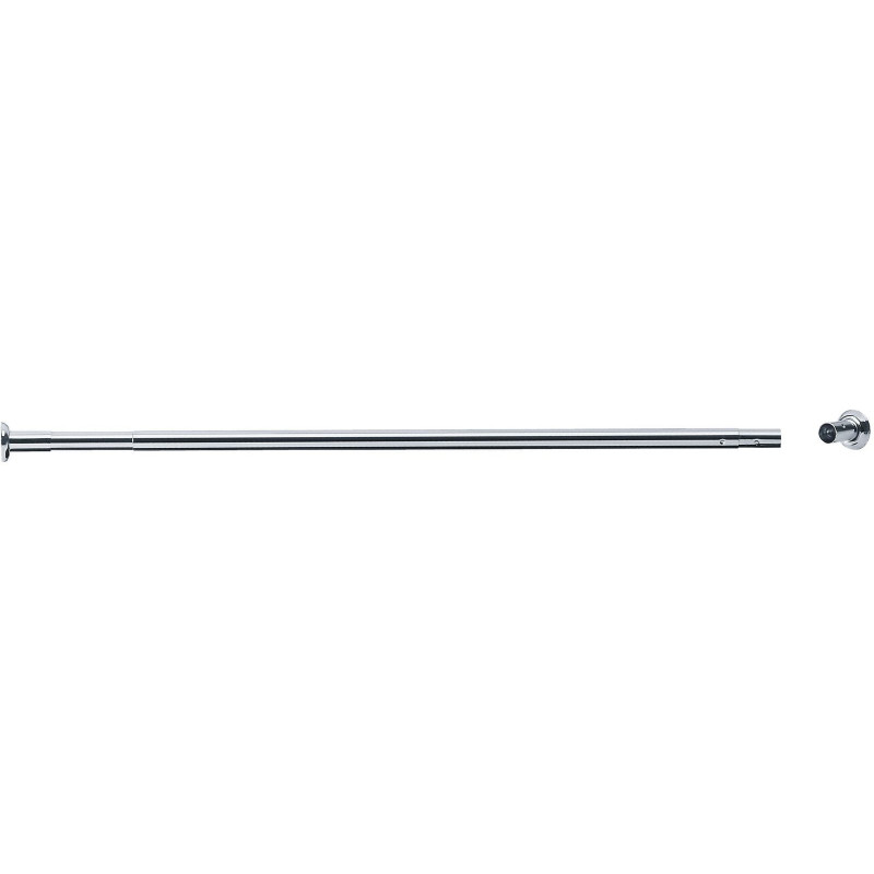 Porte-rideau droit extensible 1180 à 2100 mm, laiton chromé Ø 20 mm, embases
