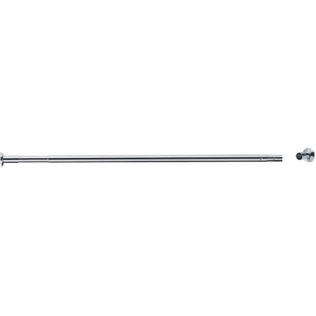 Porte-rideau droit extensible 1180 à 2100 mm, laiton chromé Ø 20 mm, embases