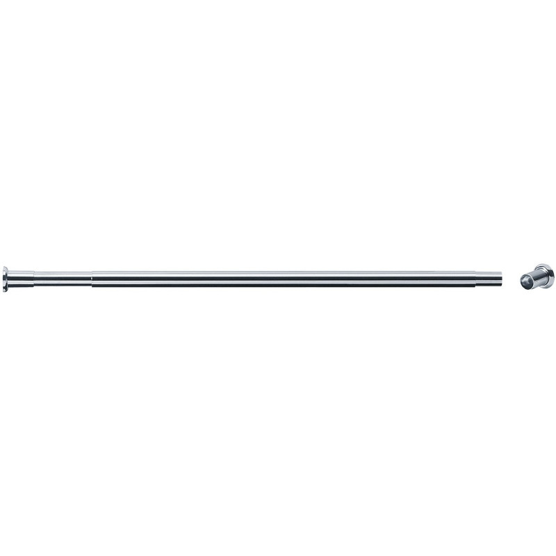 Porte-rideau droit extensible 580 à 900 mm, laiton chromé Ø 20 mm, embases, vis