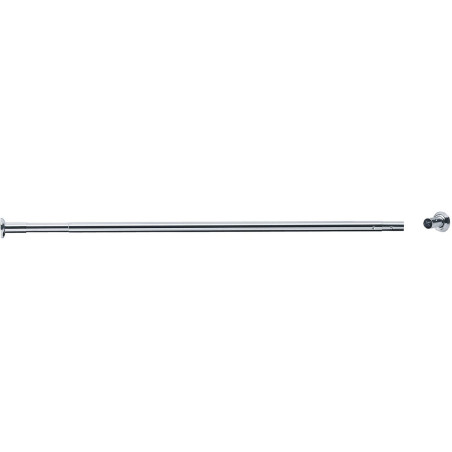 Porte-rideau droit extensible 880 à 1200 mm, laiton chromé Ø 20 mm, embases, vis