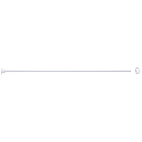 Porte-rideau droit recoupable 1000 mm, tube acier époxy Ø 16 mm embase abs blanc