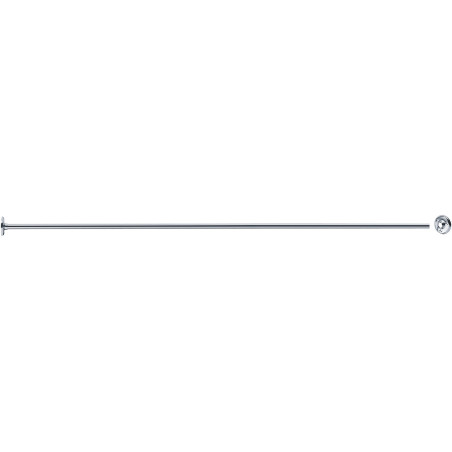 Porte-rideau droit recoupable, tube laiton chromé Ø 16x0,5 mm, 2 embases