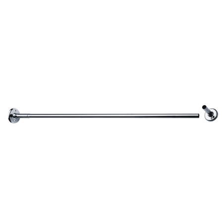 Porte-rideau droit recoupable, tube laiton chromé Ø 16x0,5 mm, 2 embases
