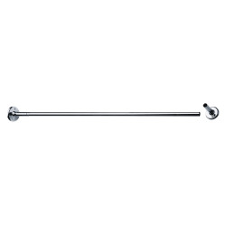 Porte-rideau droit recoupable, tube laiton chromé Ø 16x0,5 mm, 2 embases