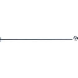 Porte-rideau droit recoupable 1800 mm, tube laiton chromé Ø 16 x1 mm, 2 embases