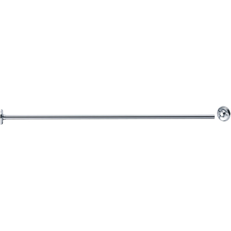 Porte-rideau droit recoupable 1800 mm, tube laiton chromé Ø 16 x1 mm, 2 embases