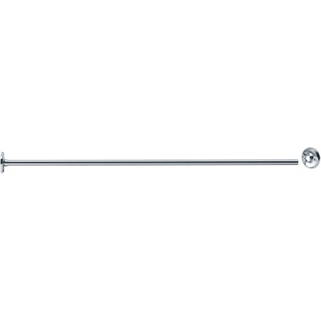 Porte-rideau droit recoupable 1800 mm, tube laiton chromé Ø 16 x1 mm, 2 embases