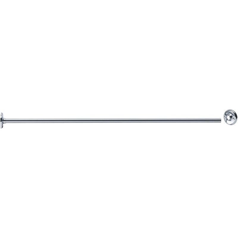 Porte-rideau droit recoupable 2000 mm, Tube laiton chromé Ø 16 x 1 mm, 2 embases