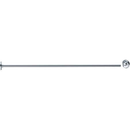 Porte-rideau droit recoupable 2000 mm, Tube laiton chromé Ø 16 x 1 mm, 2 embases