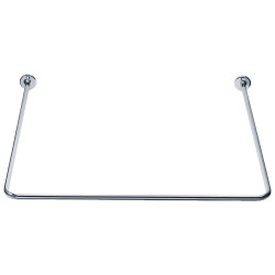 Porte-rideau en U 750x750 mm, tube laiton chromé Ø 16 mm, 2 embases soudées