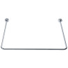 Porte-rideau en U 750x750 mm, tube laiton chromé Ø 16 mm, 2 embases soudées