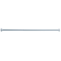 Porte-rideaux droit extensible 750 à 1250 mm, tube aluminium époxy blanc Ø 25 mm