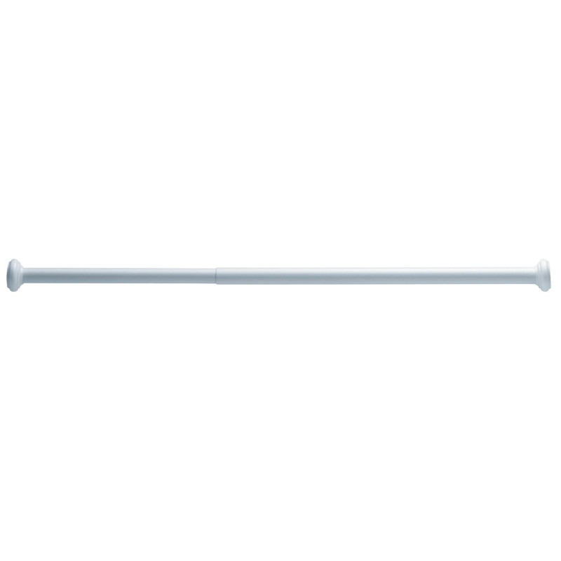 Porte-rideaux droit extensible 750 à 1250 mm, tube aluminium époxy blanc Ø 25 mm