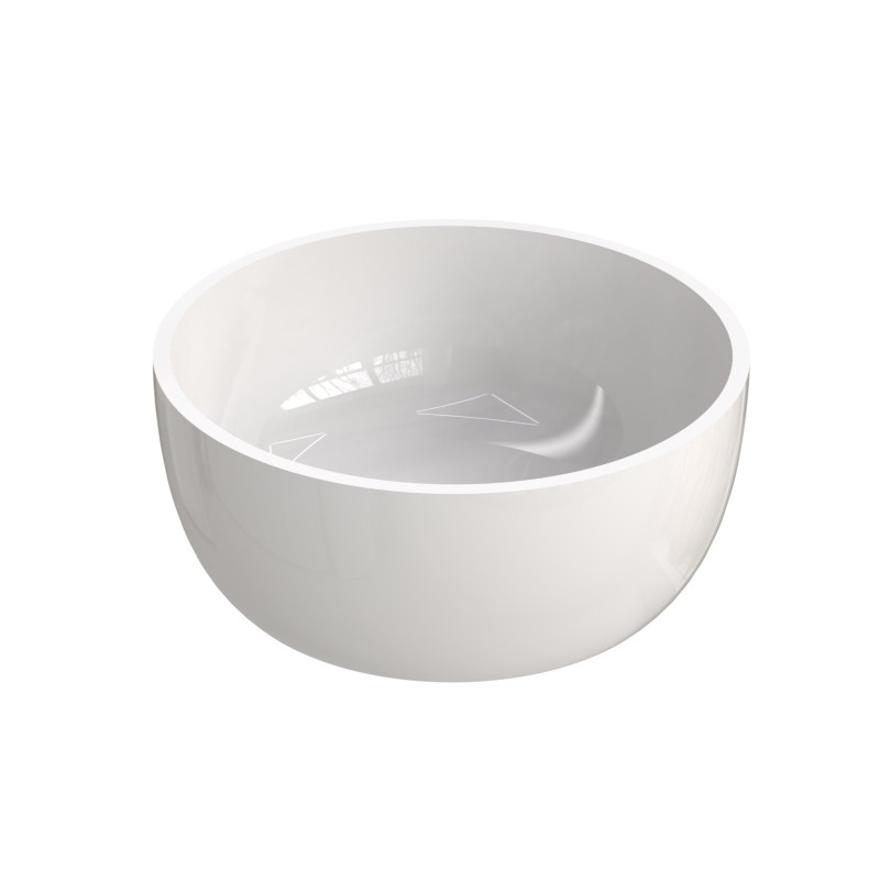 Vasque à poser PICCOLO Ø 340 mm, sans trop plein, en béton de synthèse blanc