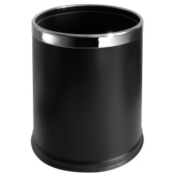 Corbeille à poser 10 L Ø200 x H275 mm, double paroi, acier noir satiné