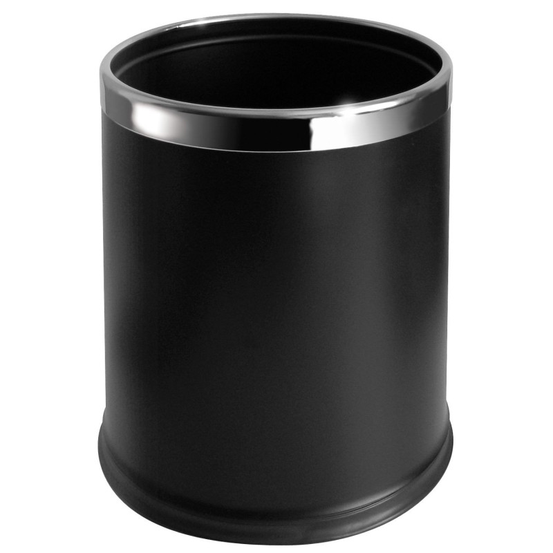 Corbeille à poser 10 L Ø200 x H275 mm, double paroi, acier noir satiné