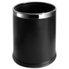 Corbeille à poser 10 L Ø200 x H275 mm, double paroi, acier noir satiné