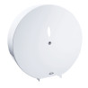 Distributeur papier WC, 300x110 mm, Ø 300 mm, acier époxy blanc, à clé 6 allen