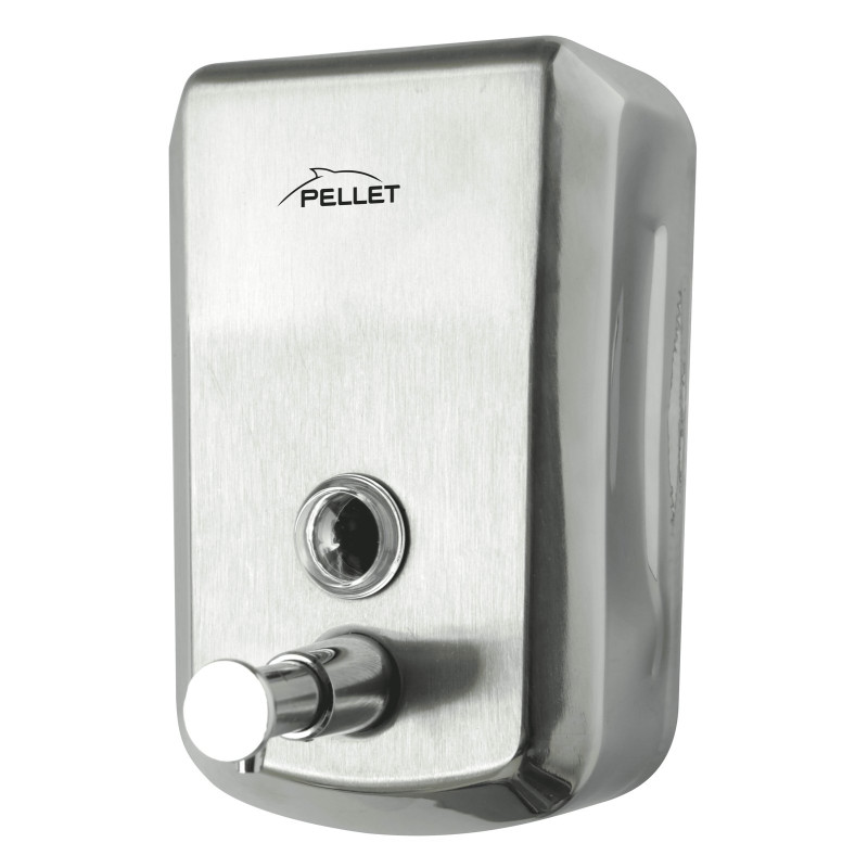 Distributeur savon liquide 800 ml 115x175x57 mm, inox satiné, niveau, à clé
