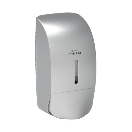 Distributeur savon liquide 900ml 113x219x102mm, bouton poussoir abs gris, à clé
