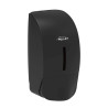 Distributeur savon liquide 900ml 113x219x102mm, bouton poussoir abs noir, à clé
