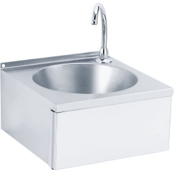 Lave-mains Ø 275 mm, 170x340x340 mm, inox aisi 304, 5 Litres, commande au genou