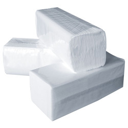 Papier essuie mains 2 plis, rectangulaire, carton de 30 paquets de 125 feuilles