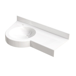 Plan vasque ACAJOU 950x500, 1 vasque à droite Ø380, béton de synthèse