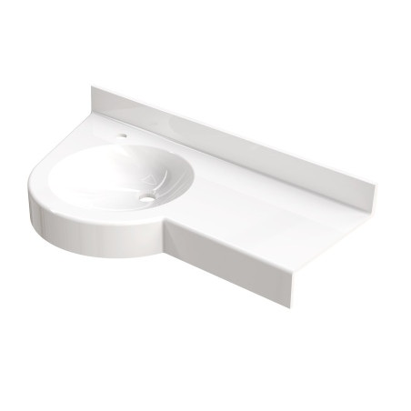 Plan vasque ACAJOU 950x500, 1 vasque à droite Ø380, béton de synthèse