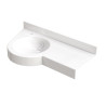 Plan vasque ACAJOU 950x500, 1 vasque à gauche Ø380, béton de synthèse