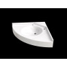 Plan vasque angle VIRGINIE 650x650mm, 1 vasque Ø380mm en béton de synthèse blanc