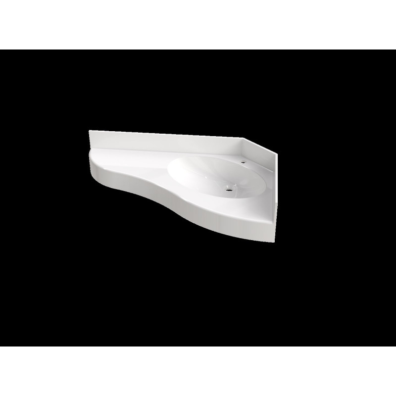 Plan vasque BRASERO 1000x650 1 vasque 565x360, béton de synthèse, pointe gauche