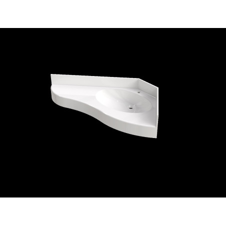 Plan vasque BRASERO 1000x650 1 vasque 565x360, béton de synthèse, pointe gauche