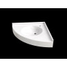 Plan vasque angle VIRGINIE 650x650mm, 1 vasque Ø380mm en béton de synthèse blanc