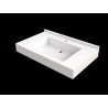 Plan vasque DEL RIO 700x500 mm, 1 vasque 500x345 mm en béton de synthèse blanc